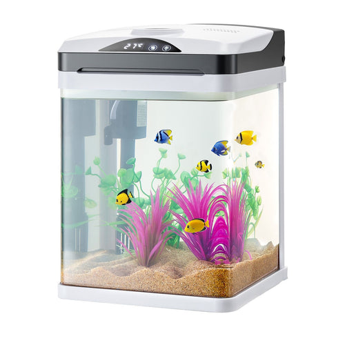2 Gallon LED Square Aquarium with Ultra-Clear Glass and Adjustable 7-Color Lighting – image 2
