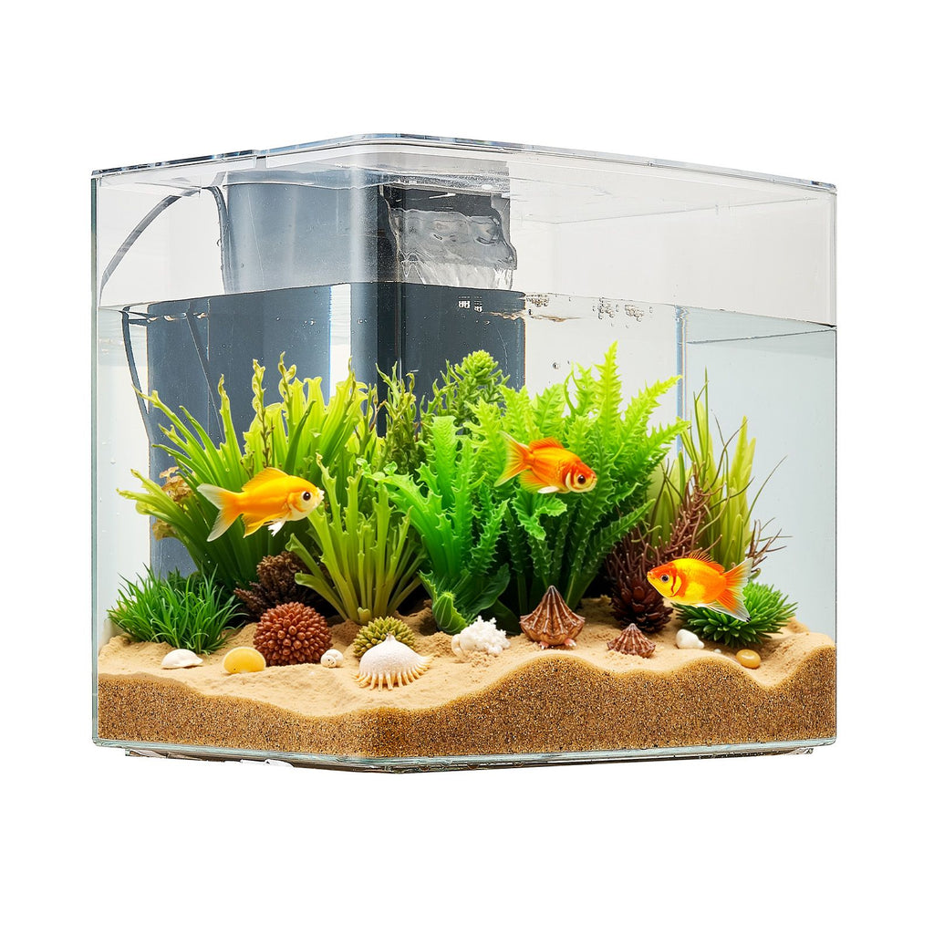 Fish Tank Aquarium, 3.5 Gallon Arch Ultra-Clear GPPS Starter Smart Tank Adjustable 3 Color Lighting, Self Cleaning System Fishbowl for Freshwater & Saltwater Fish Home, Office, or Pet Use