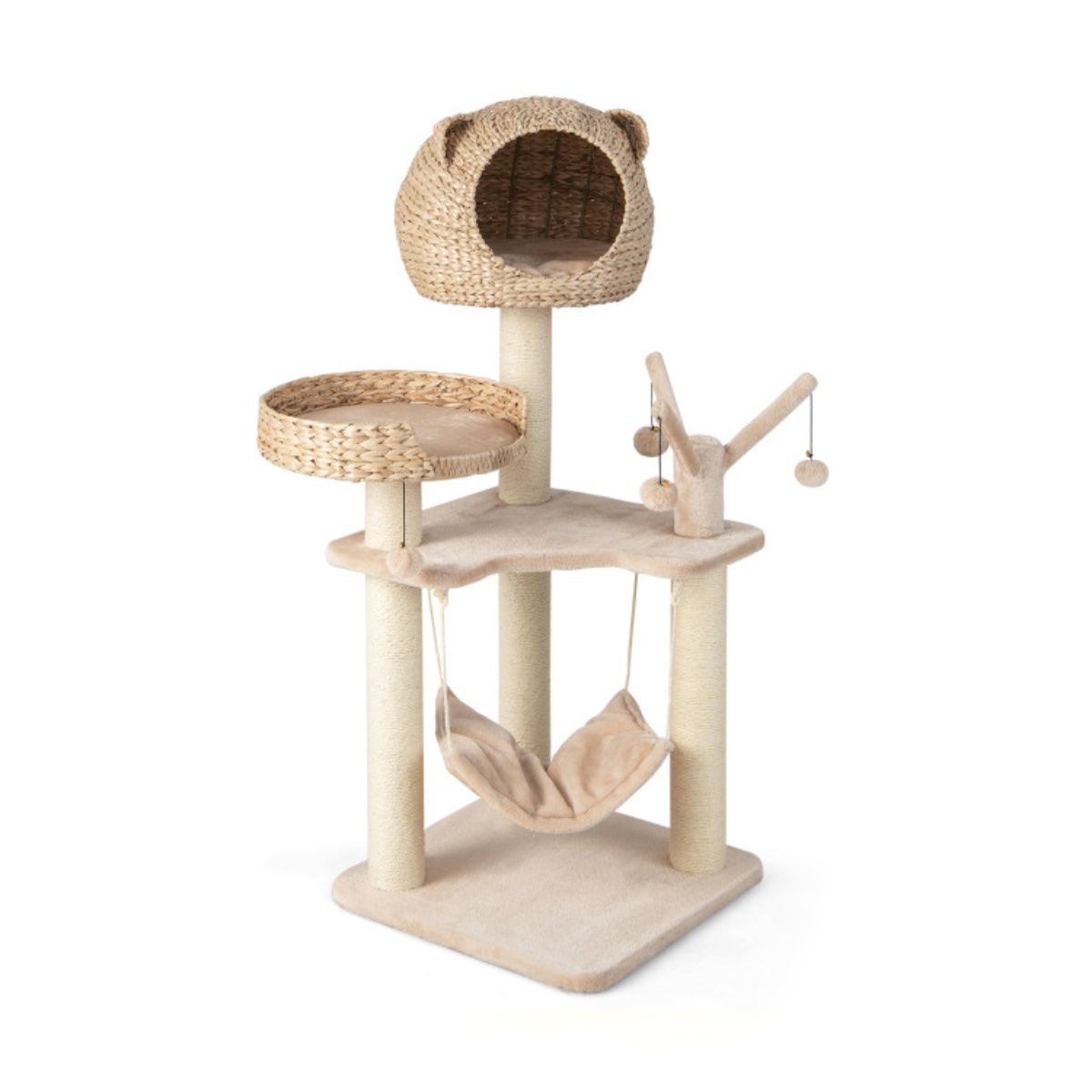 Five-Story Cat Tree with Hammock and Scratching Posts