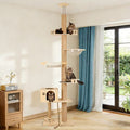 6-Level Floor-to-Ceiling Cat Tree with Transparent Capsule & Hammock