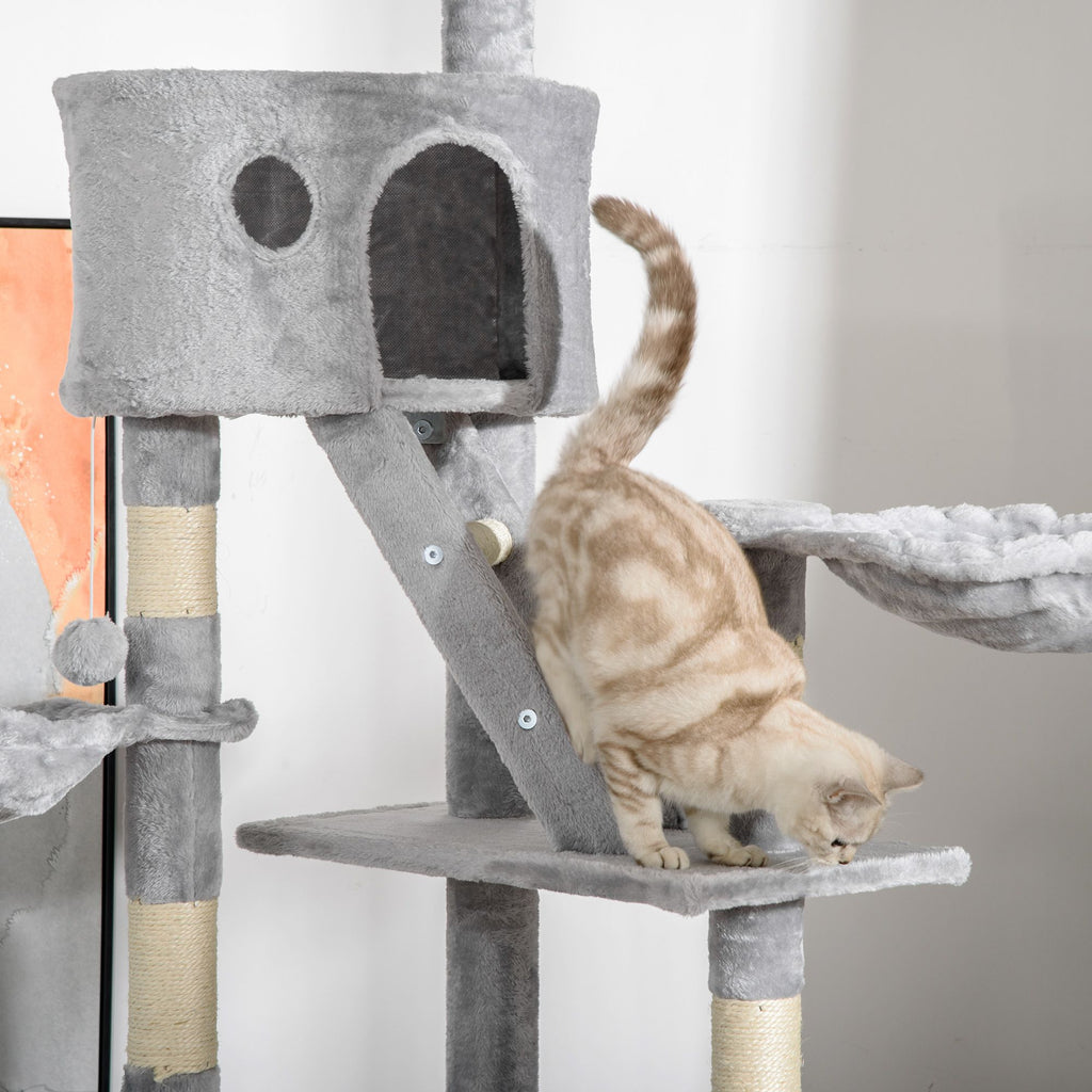 Floor to Ceiling Cat Tree with Scratching Posts, Condos & Hammocks