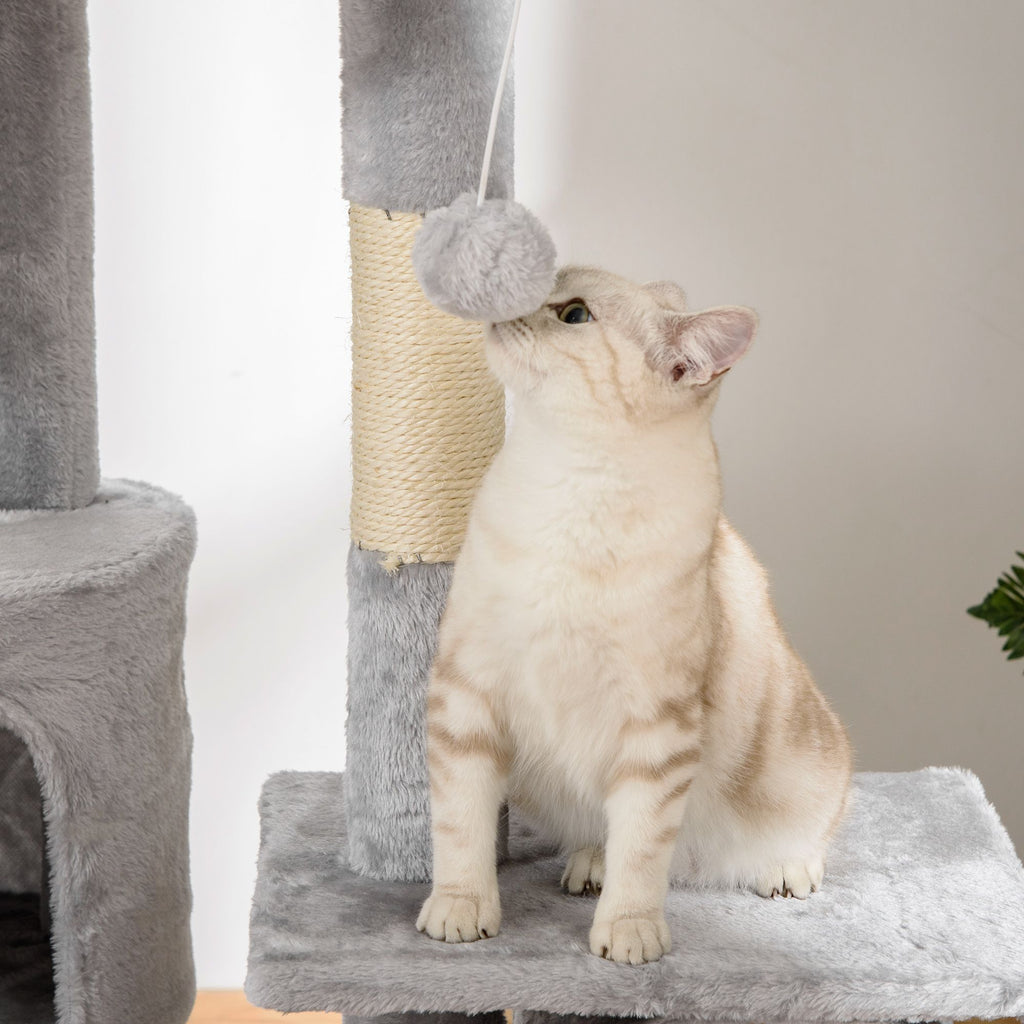 Floor to Ceiling Cat Tree with Scratching Posts, Condos & Hammocks