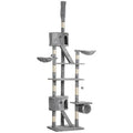Floor to Ceiling Cat Tree with Scratching Posts, Condos & Hammocks