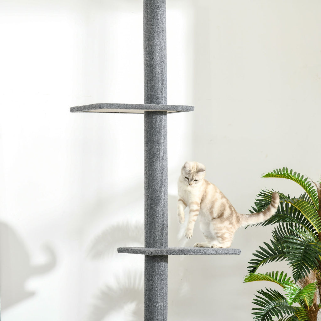 Tall Adjustable Cat Tree with Soft Covering and Jump Platforms