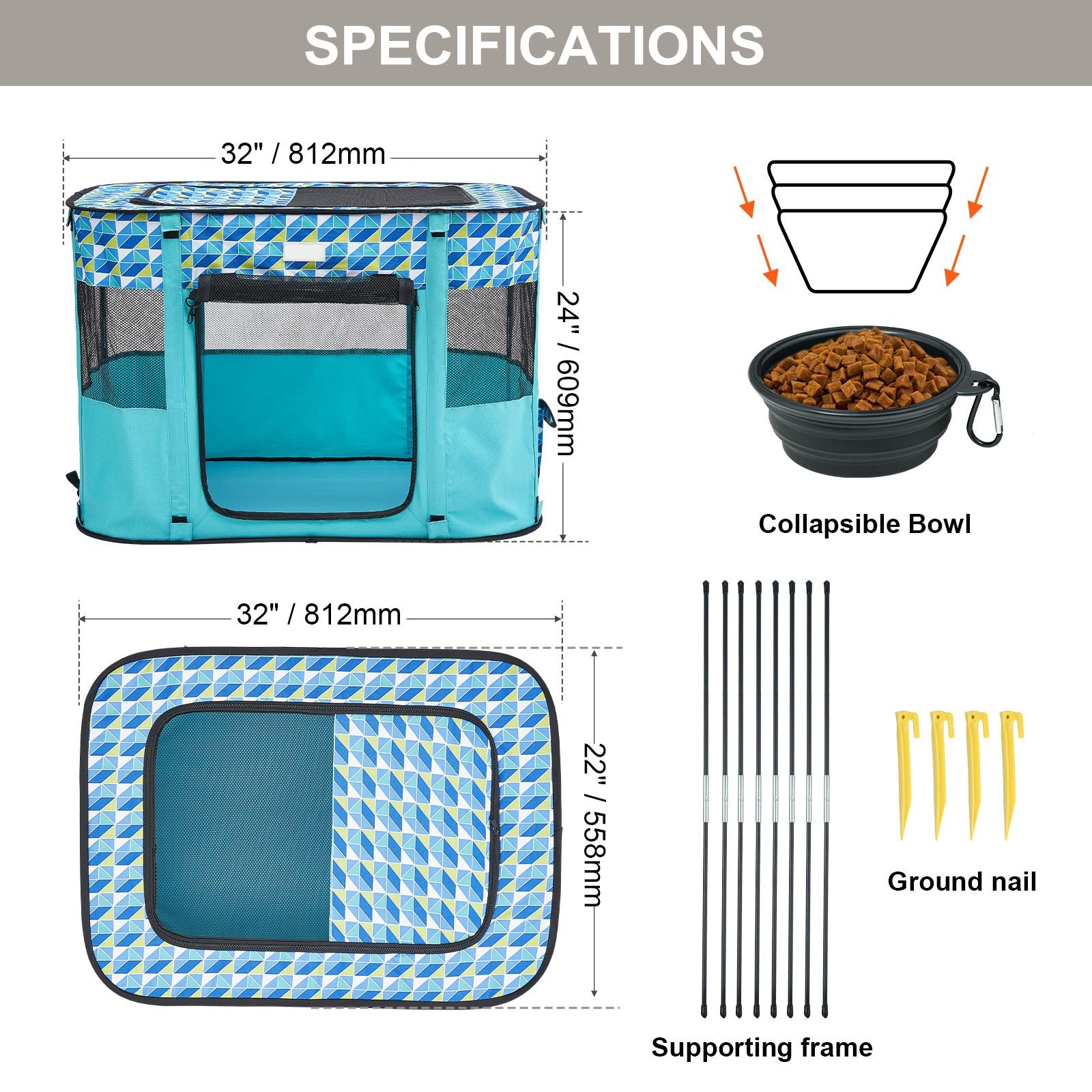 Foldable Pet Playpen: Portable, Breathable, water-ready, Easy Clean