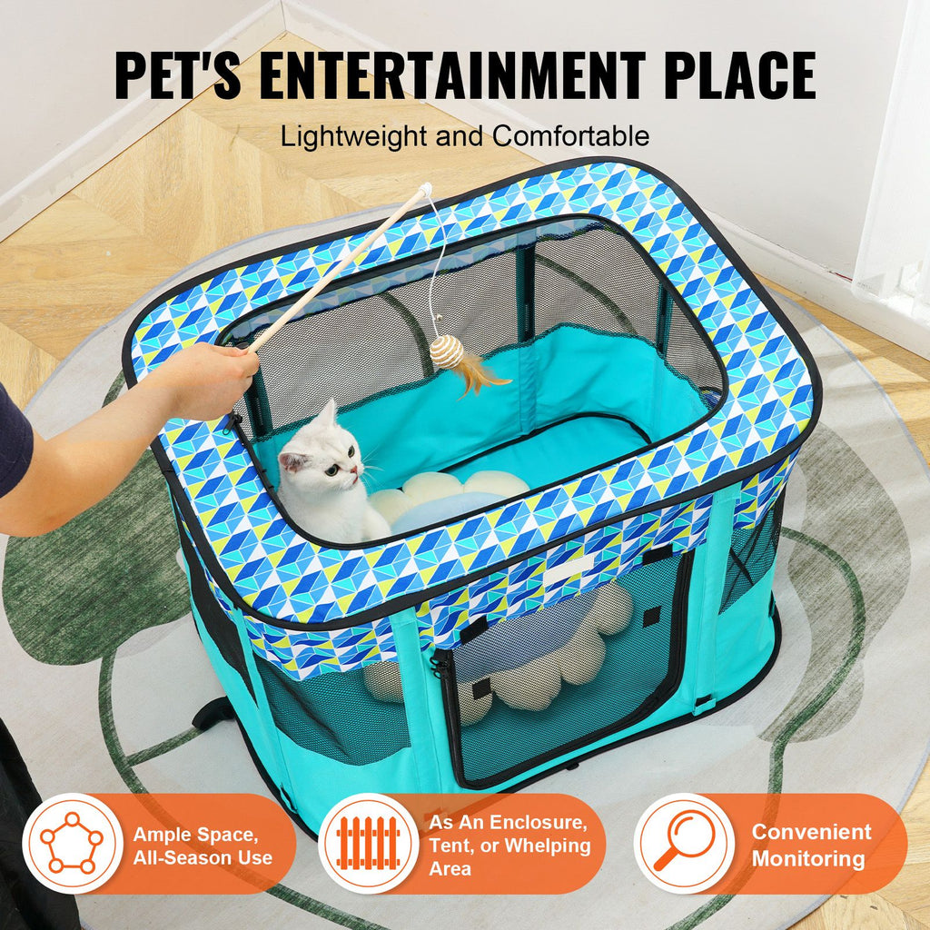 Foldable Pet Playpen: Portable, Breathable, water-ready, Easy Clean