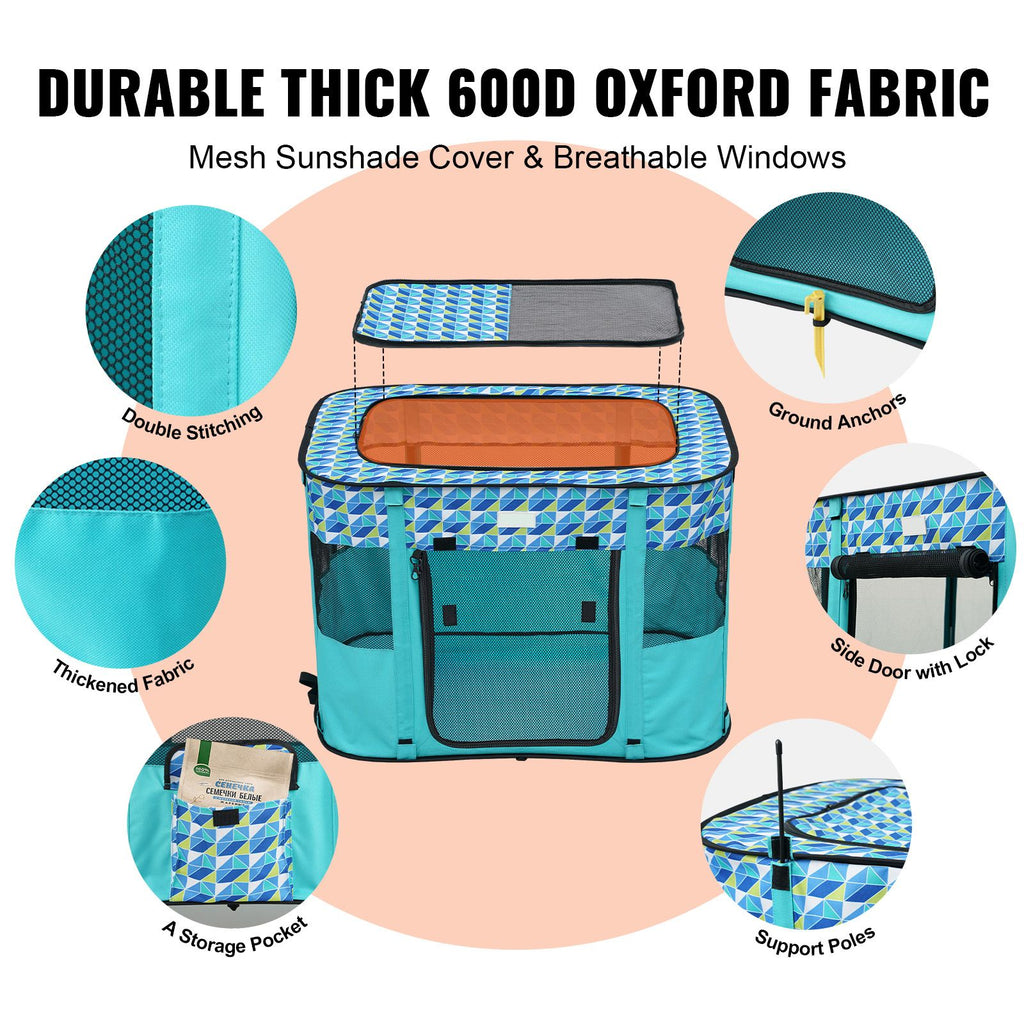 Foldable Pet Playpen: Portable, Breathable, water-ready, Easy Clean