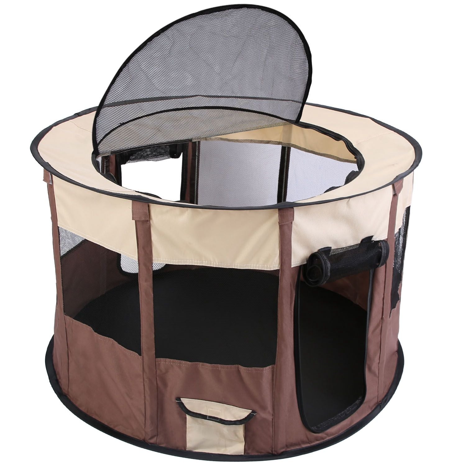 Foldable Pet Playpen with Carry Bag - Multi-Size, Detachable Top