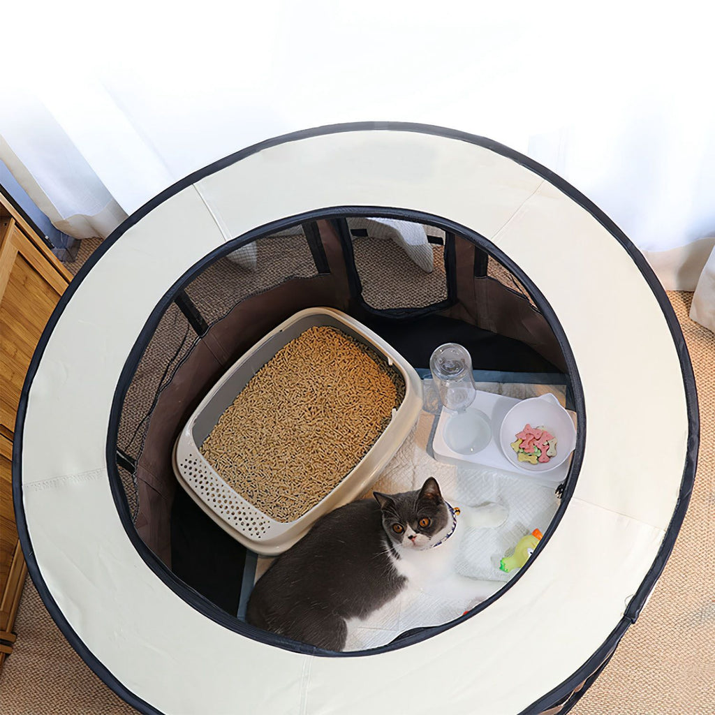 Foldable Pet Playpen with Carry Bag - Multi-Size, Detachable Top