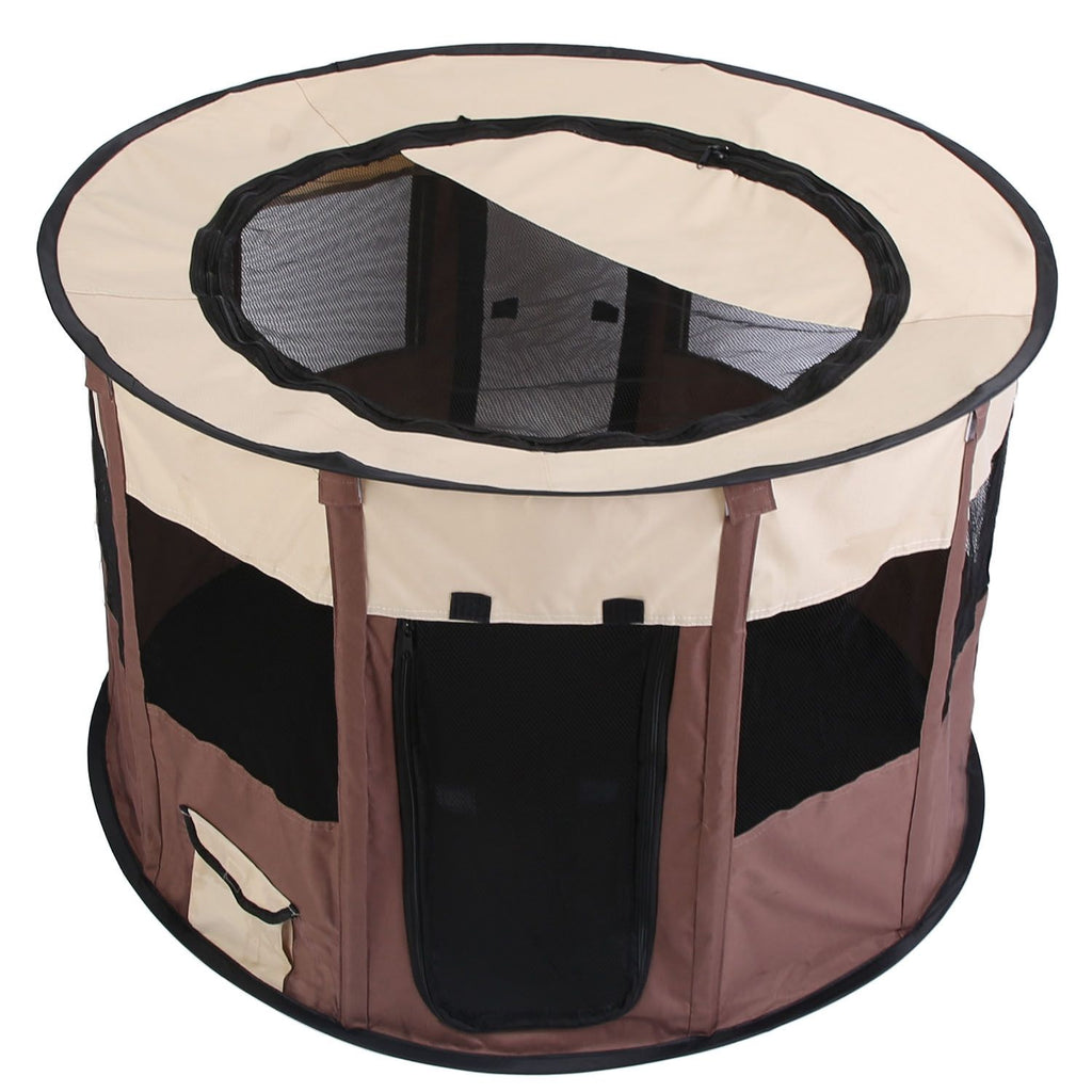 Foldable Pet Playpen with Carry Bag - Multi-Size, Detachable Top