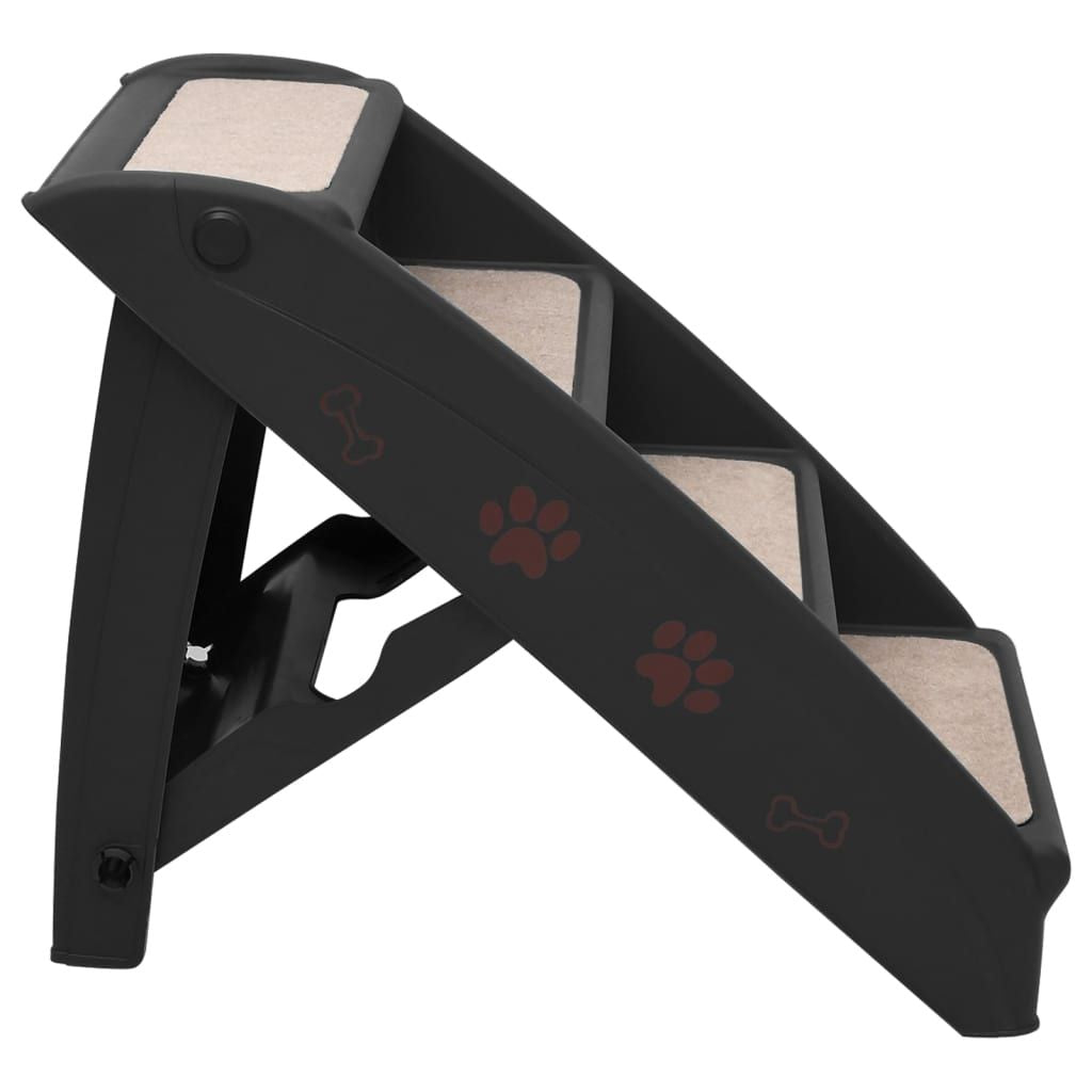 Folding Dog Stairs Black 24.4"x15.7"x19.5