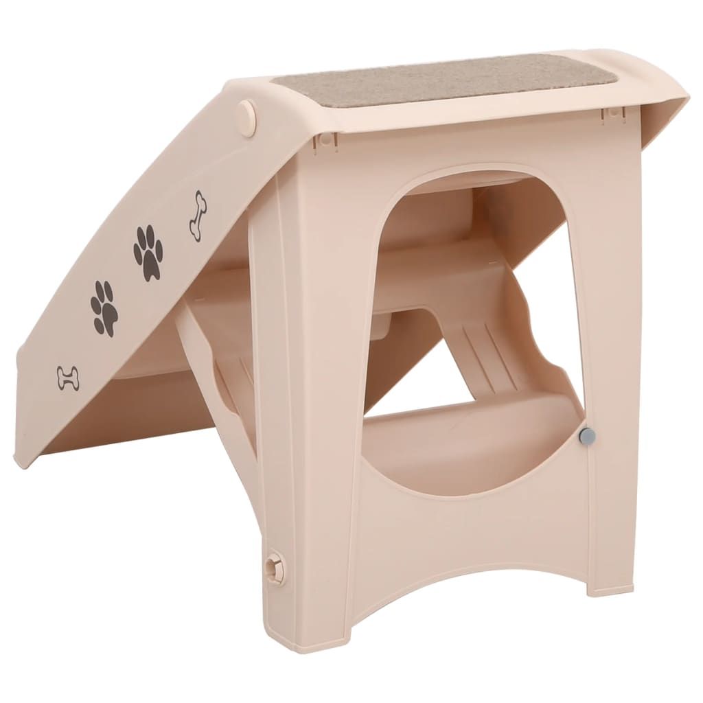 Folding Dog Stairs Cream 24.4"x15.7"x19.5