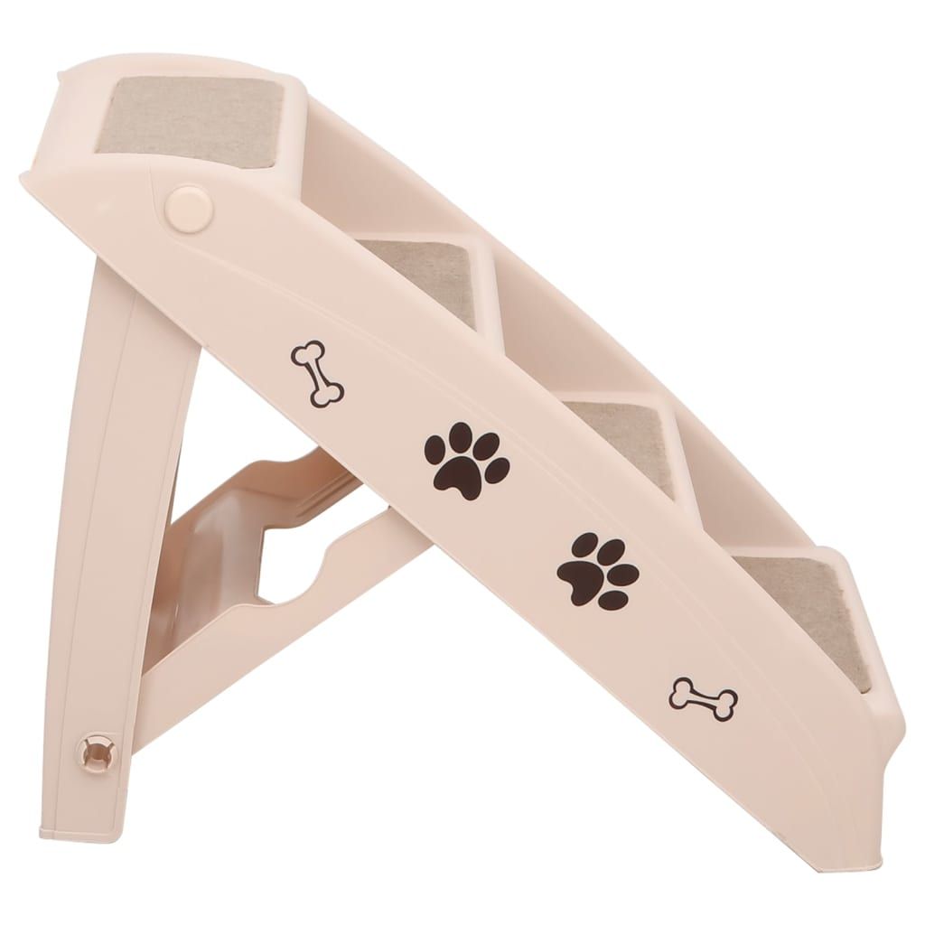 Folding Dog Stairs Cream 24.4"x15.7"x19.5