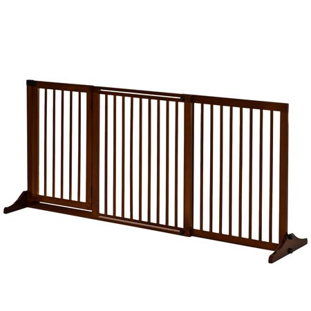 Freestanding furniture-style Pet Gate with Lockable Door, Adjustable Fit