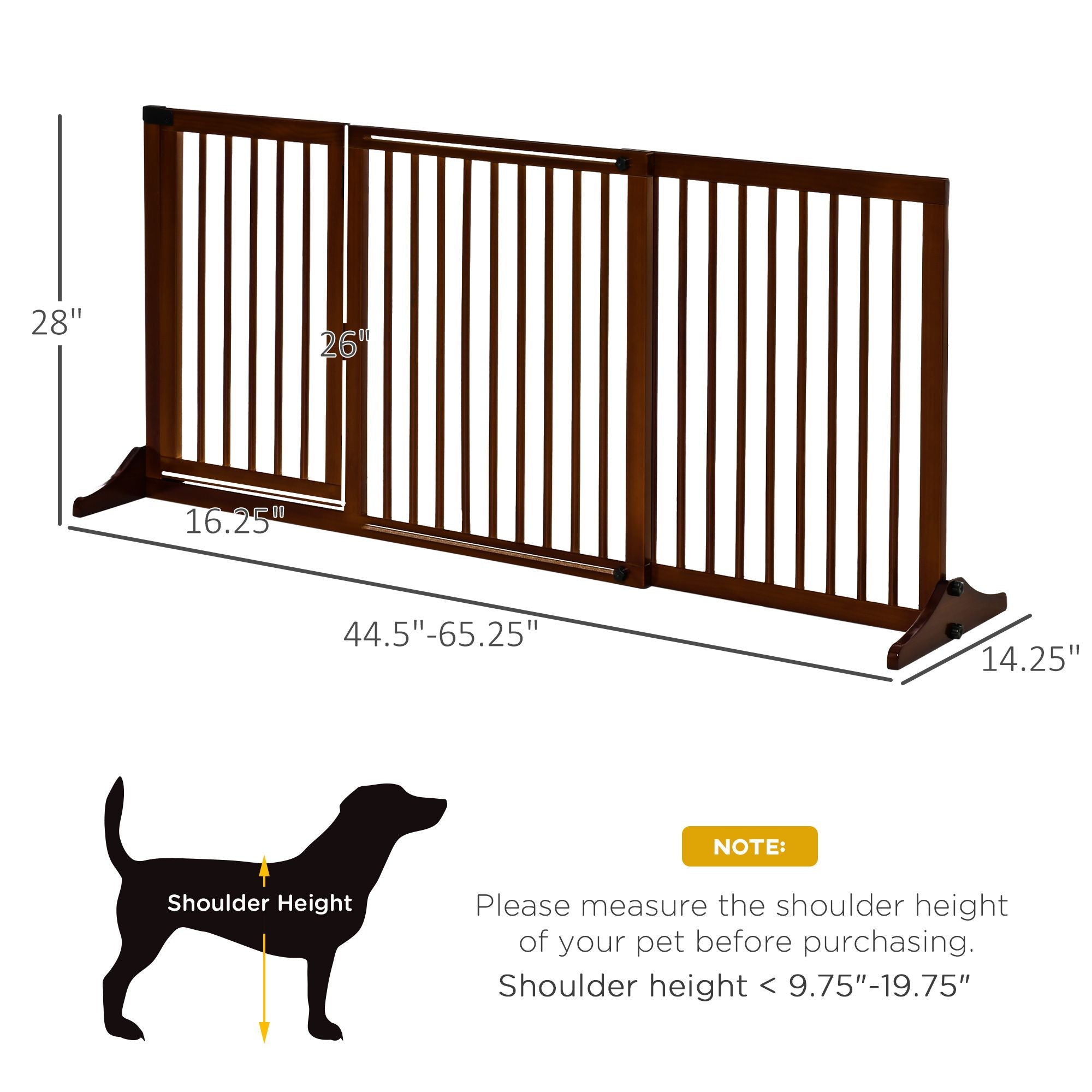Freestanding furniture-style Pet Gate with Lockable Door, Adjustable Fit