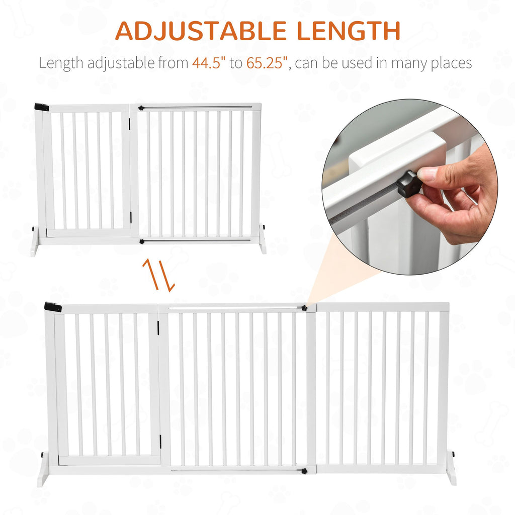 Adjustable Freestanding furniture-style Pet Gate with Lockable Door