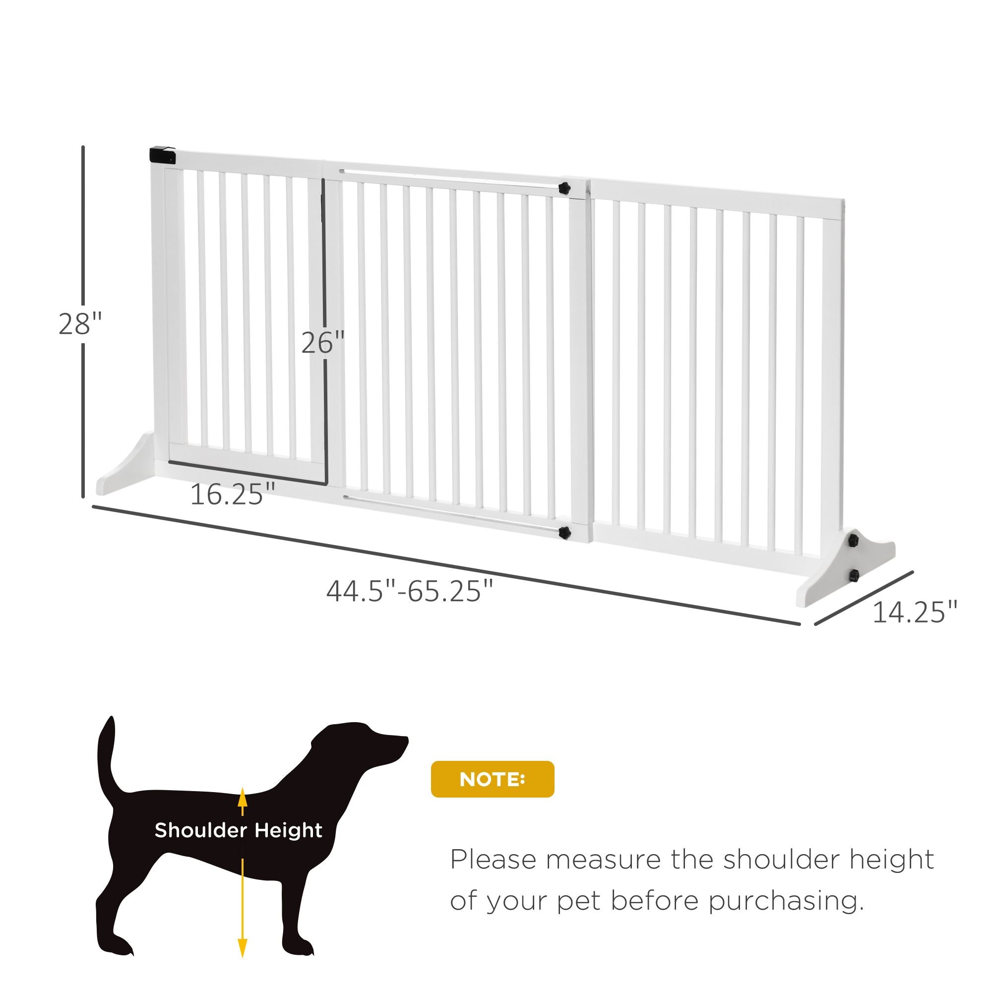 Adjustable Freestanding furniture-style Pet Gate with Lockable Door