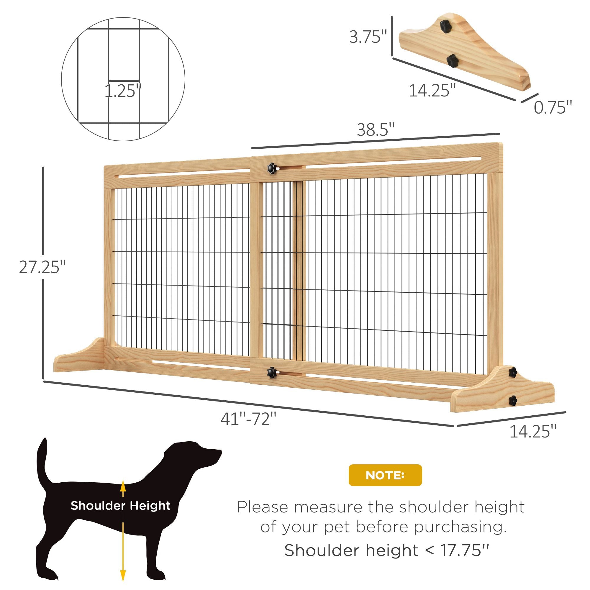 Extra Wide Freestanding Pet Gate – 72" Adjustable Barrier