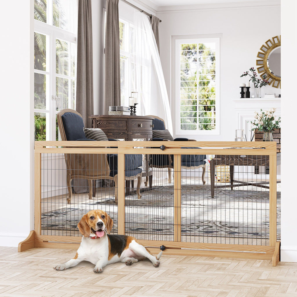 Extra Wide Freestanding Pet Gate – 72" Adjustable Barrier