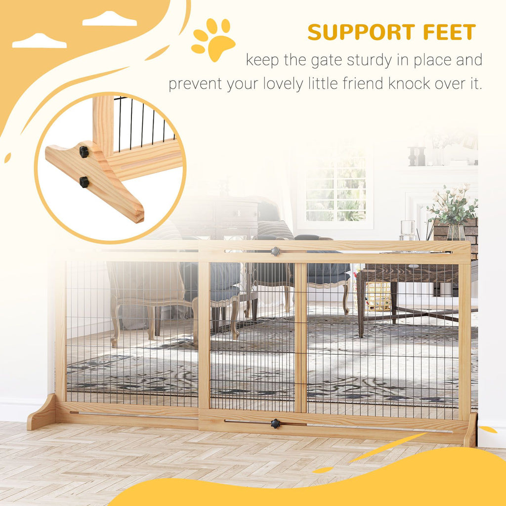 Extra Wide Freestanding Pet Gate – 72" Adjustable Barrier