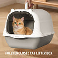 Fully Enclosed Cat Litter Box – Effectively Filters Cat Litter, Easy to Add & Clean Litter, Removable Design for Easy Cleaning
