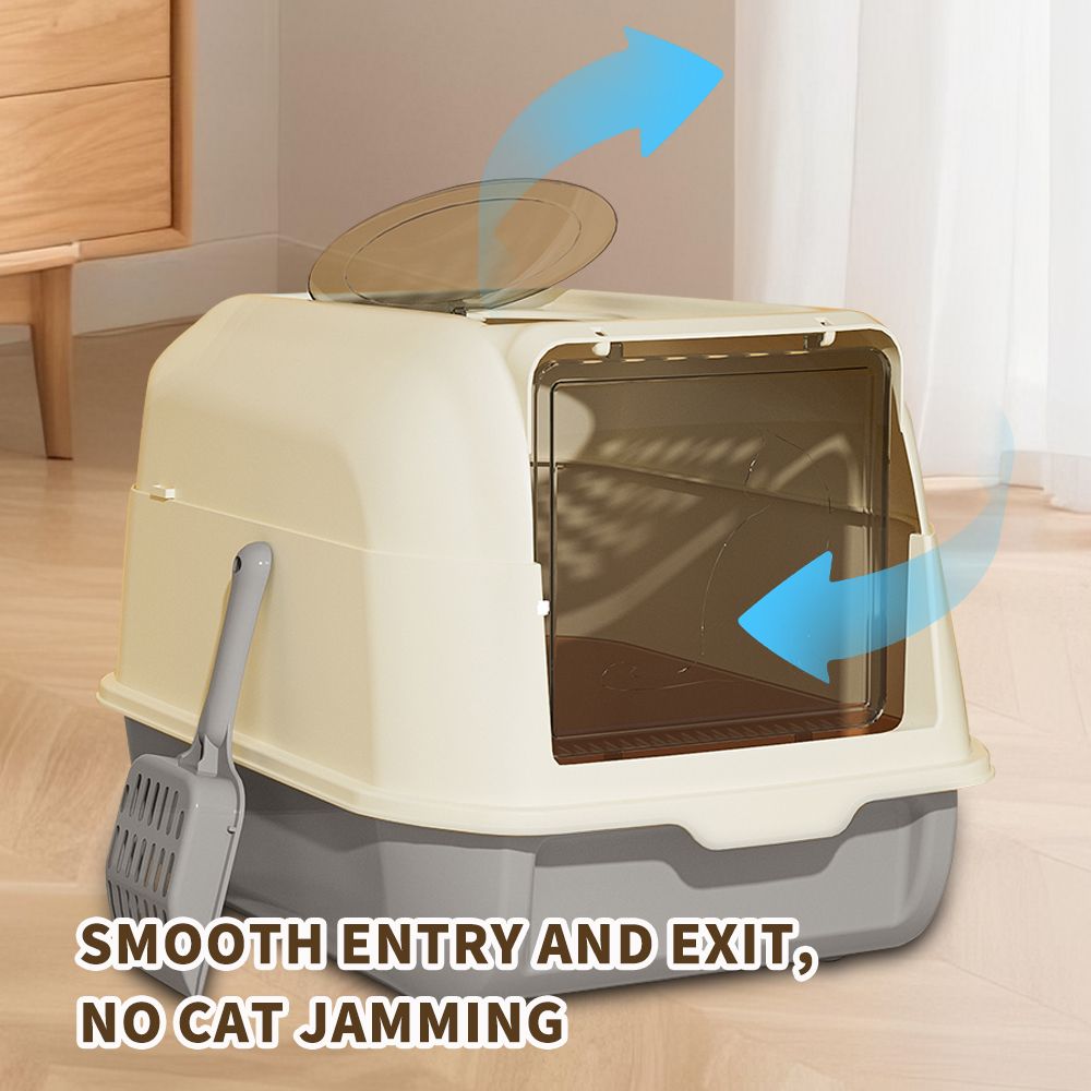 Fully Enclosed Double Door Cat Litter Box – Spacious Interior for Easy Turning Without Feeling Cramped, Smooth Entry & Exit No Cat Jamming, Easy to Add and Clean Litte