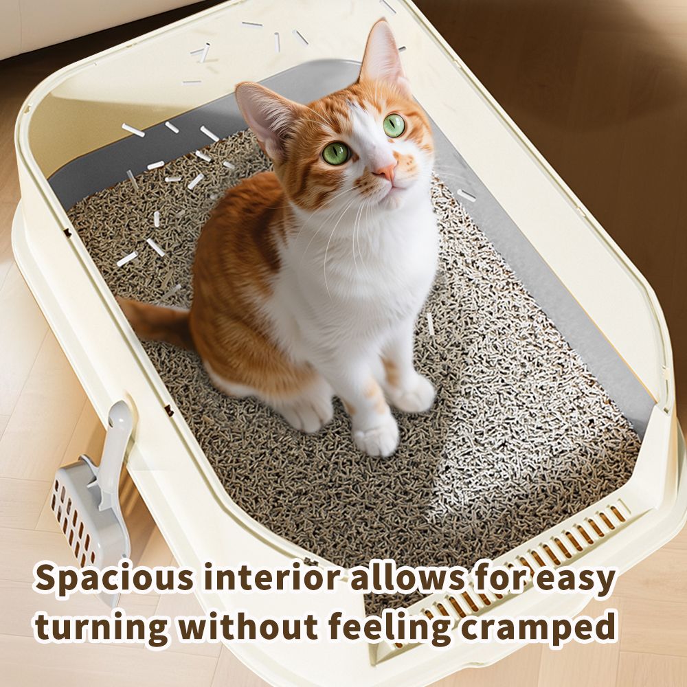 Fully Enclosed Double Door Cat Litter Box – Spacious Interior for Easy Turning Without Feeling Cramped, Smooth Entry & Exit No Cat Jamming, Easy to Add and Clean Litte