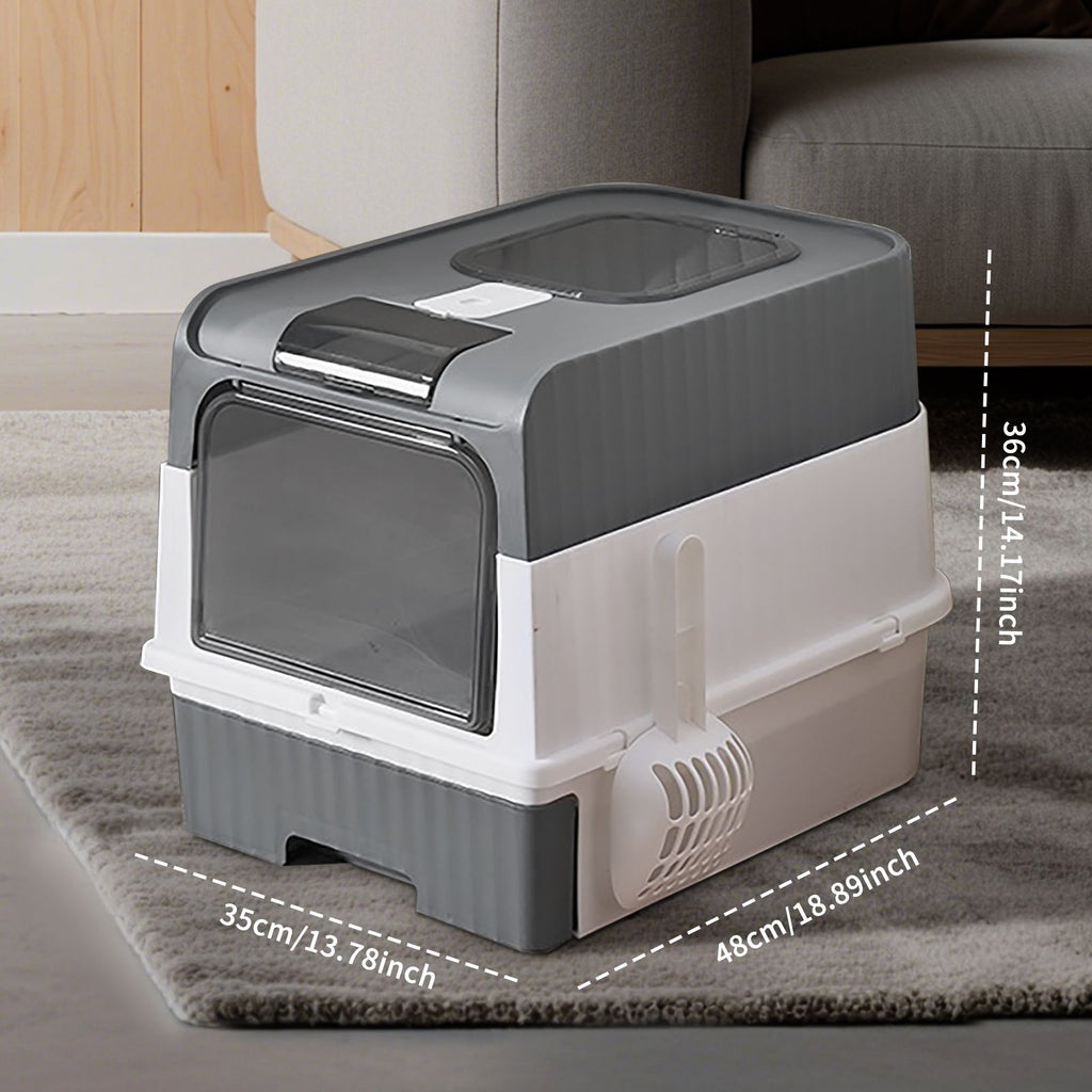 Premium Magic Cube Cat Litter Box: Dual Access, Odor Control, Large Fit