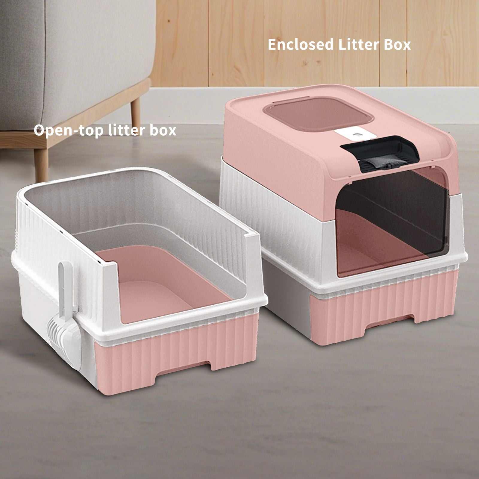 Premium Magic Cube Cat Litter Box: Dual Access, Odor Control, Large Fit