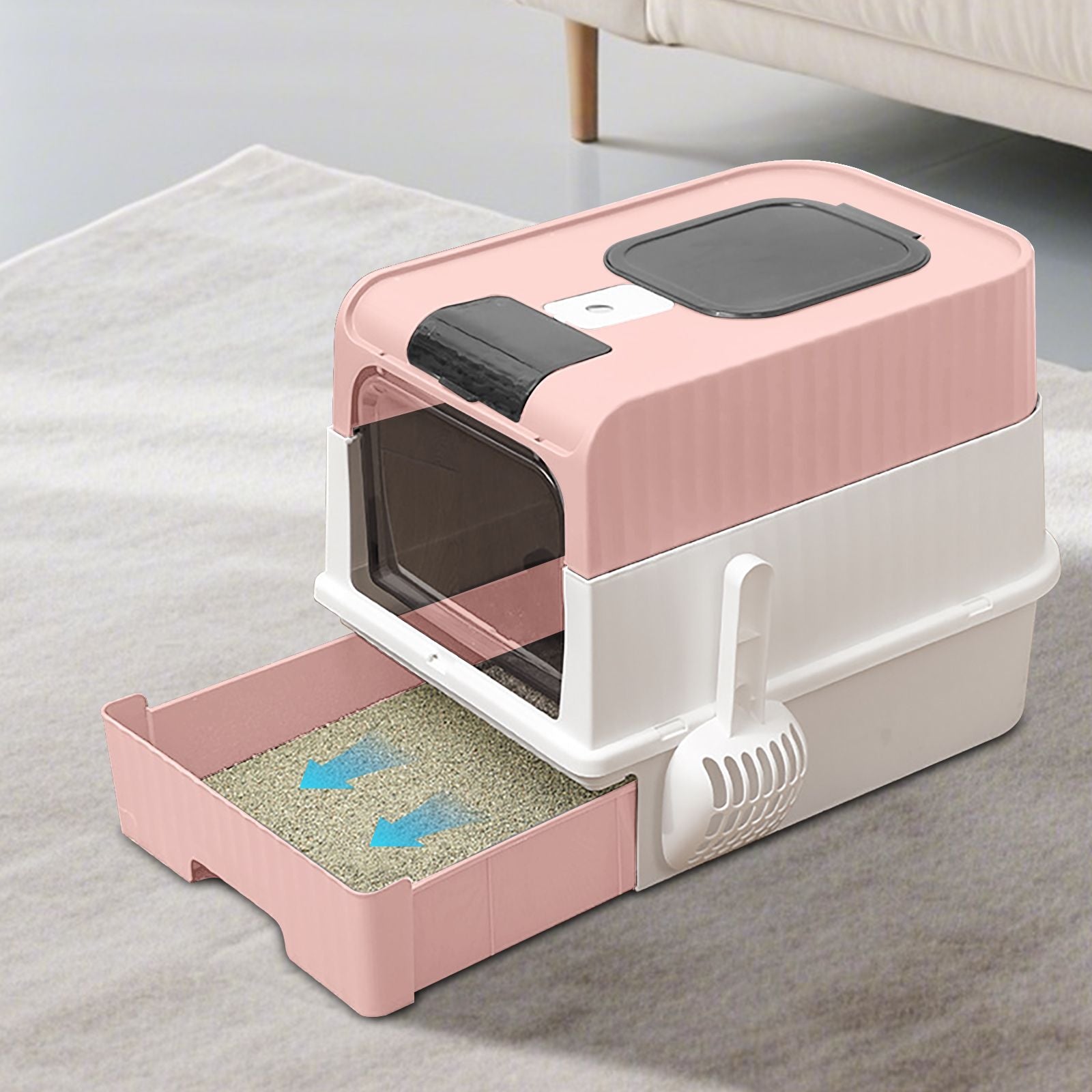 Premium Magic Cube Cat Litter Box: Dual Access, Odor Control, Large Fit