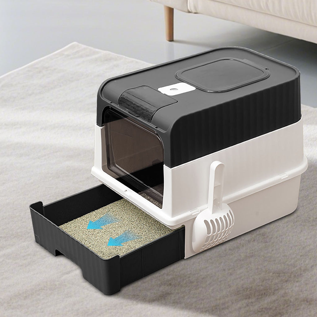 Premium Magic Cube Cat Litter Box: Dual Access, Odor Control, Large Fit