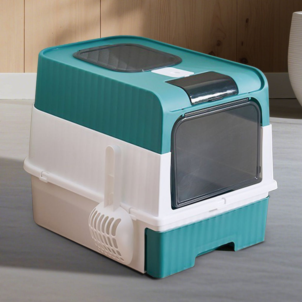 Premium Magic Cube Cat Litter Box: Dual Access, Odor Control, Large Fit
