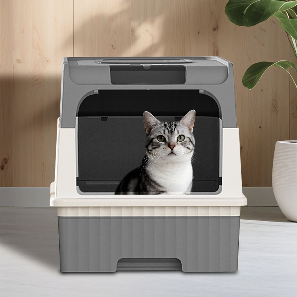 Premium Magic Cube Cat Litter Box: Dual Access, Odor Control, Large Fit