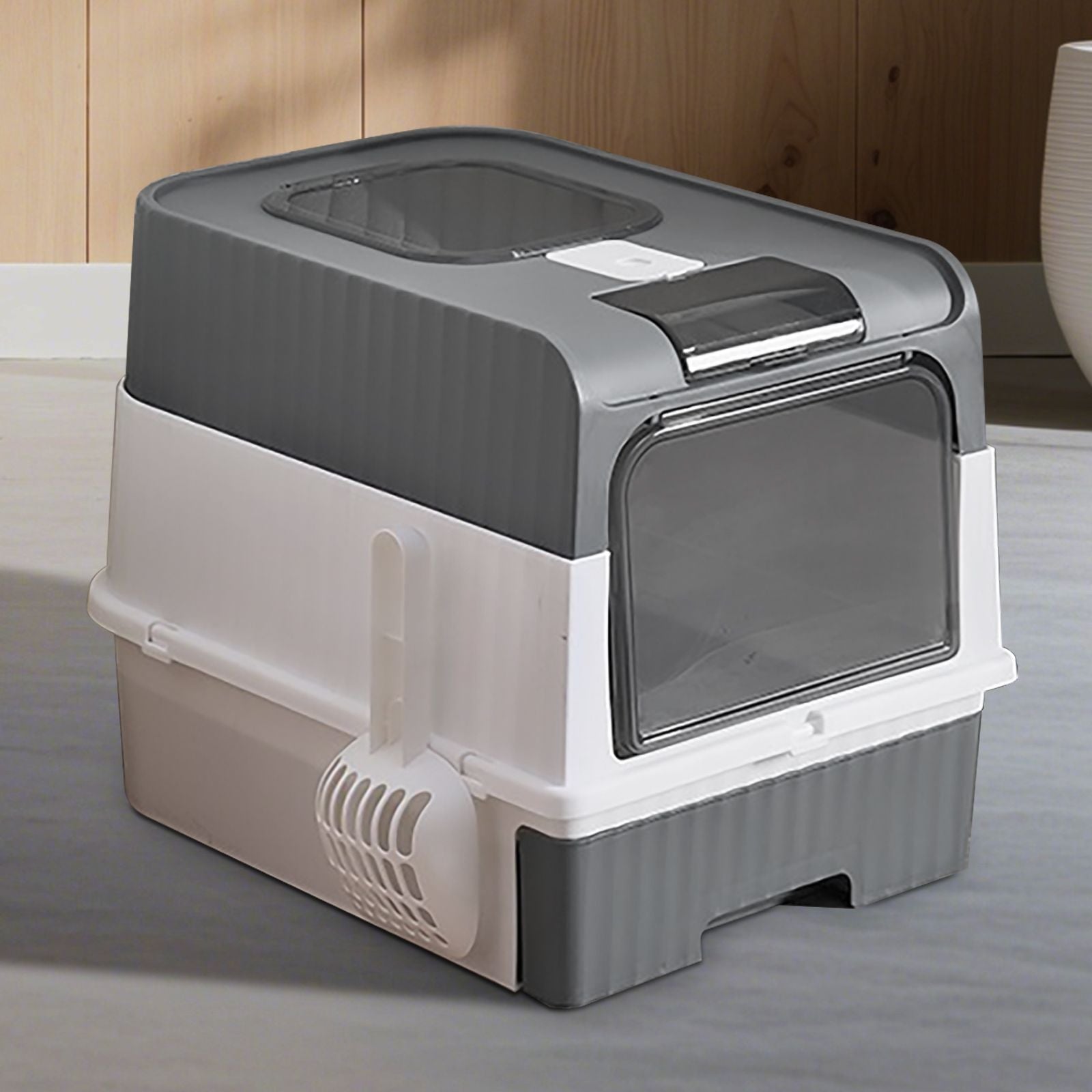 Premium Magic Cube Cat Litter Box: Dual Access, Odor Control, Large Fit