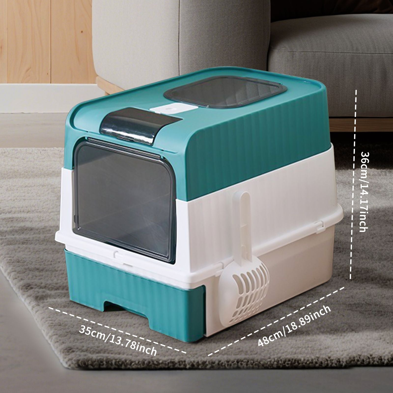 Premium Magic Cube Cat Litter Box: Dual Access, Odor Control, Large Fit