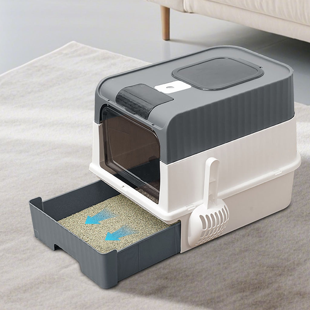 Premium Magic Cube Cat Litter Box: Dual Access, Odor Control, Large Fit
