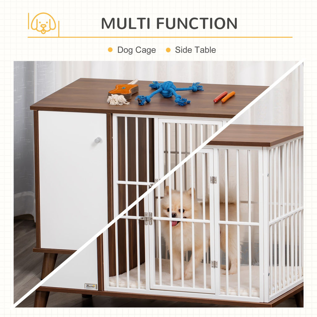 Furniture Style Dog Crate with furniture-style Top and Side Cabinet for Small Dogs