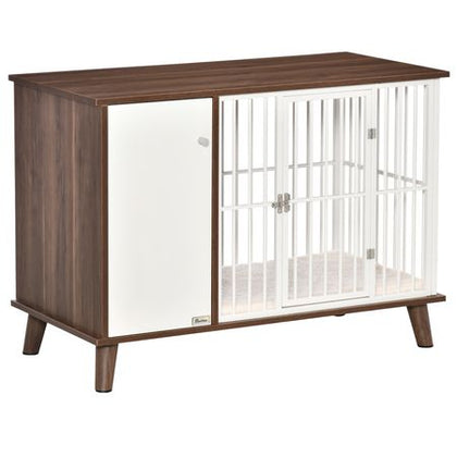 Furniture Style Dog Crate with furniture-style Top and Side Cabinet for Small Dogs