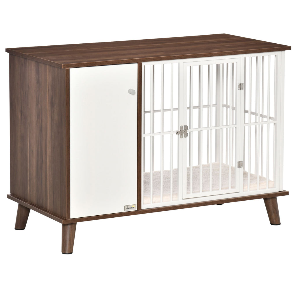 Furniture Style Dog Crate with furniture-style Top and Side Cabinet for Small Dogs