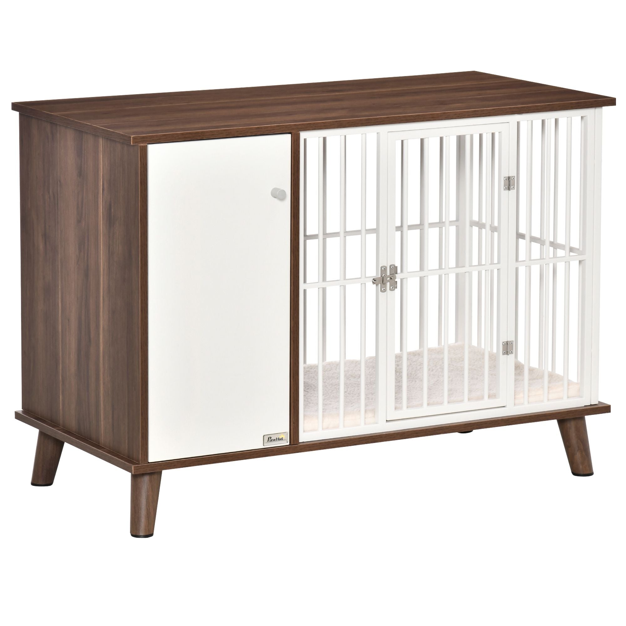 Furniture Style Dog Crate with furniture-style Top and Side Cabinet for Small Dogs