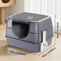 Flip-Top Enclosed Cat Litter Box with Stainless structured Tray & Odor Control