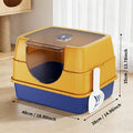 Galaxy Enclosed Orange Cat Litter Box with Flip-Top Design and Stainless structured Tray