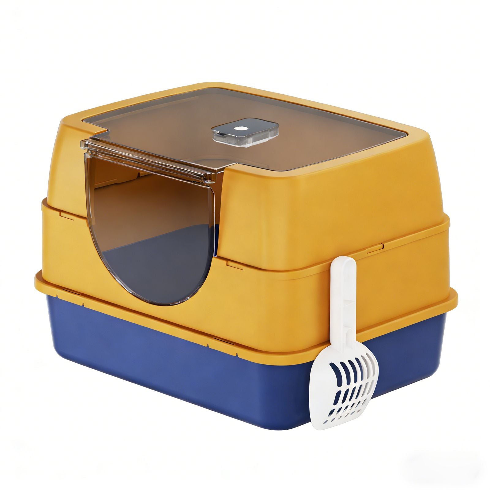 Flip-Top Enclosed Cat Litter Box with Stainless structured Tray & Odor Control