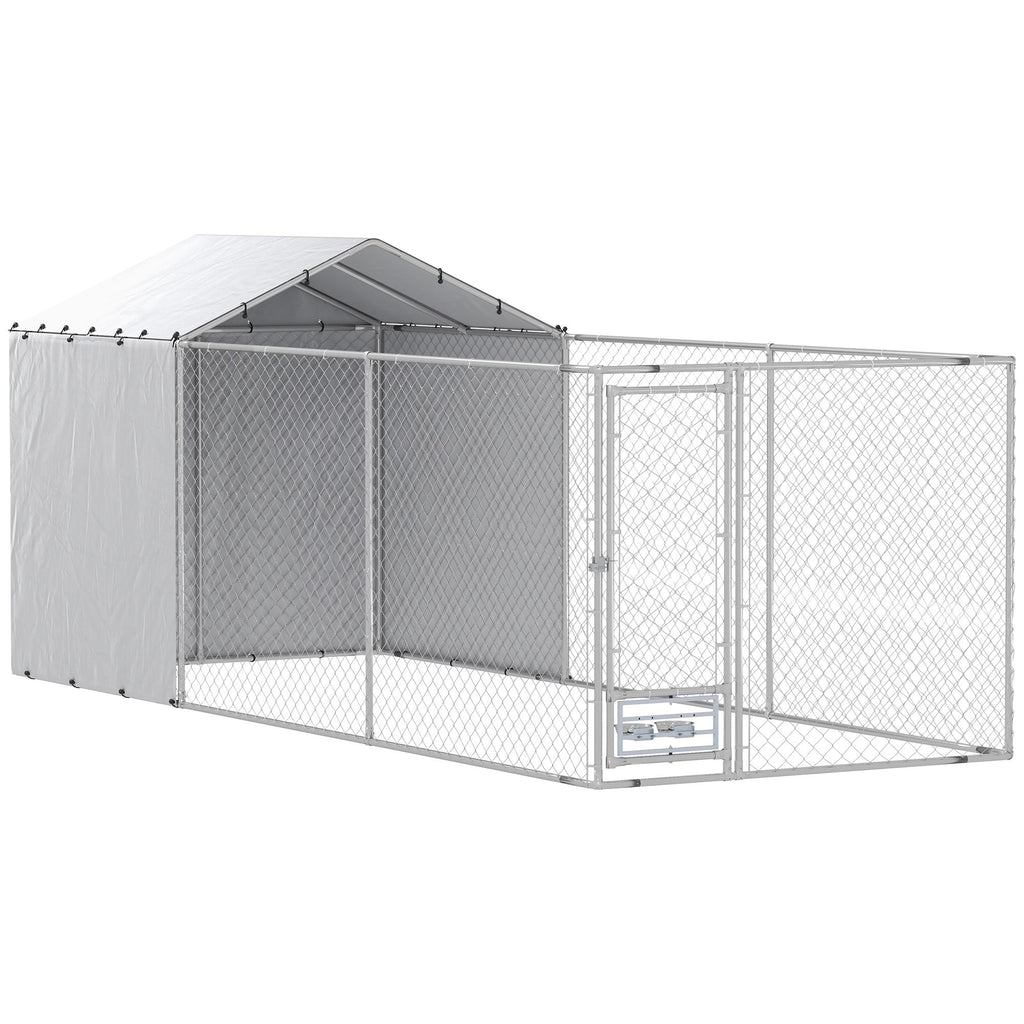 149 Sq Outdoor Dog Kennel with water-ready Cover and Galvanized Frame