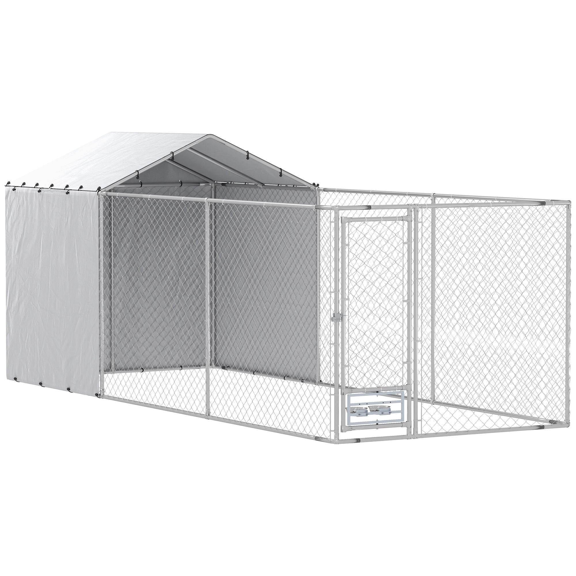 149 Sq Outdoor Dog Kennel with water-ready Cover and Galvanized Frame