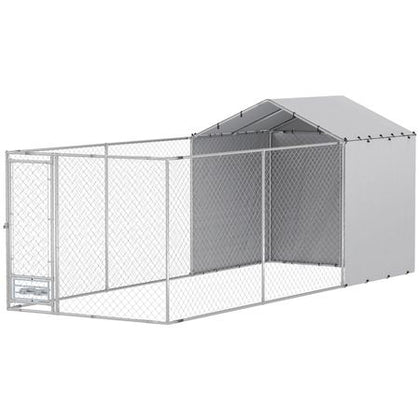 149 Sq Outdoor Dog Kennel with water-ready Cover and Galvanized Frame