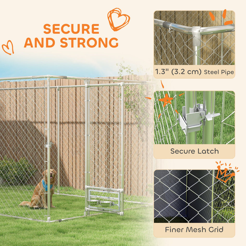 149 Sq Outdoor Dog Kennel with water-ready Cover and Galvanized Frame