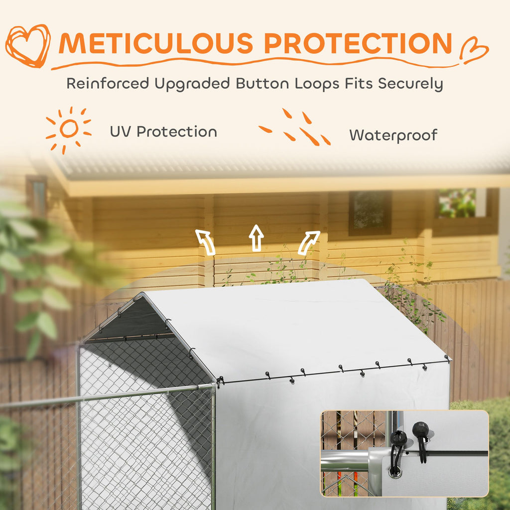 149 Sq Outdoor Dog Kennel with water-ready Cover and Galvanized Frame