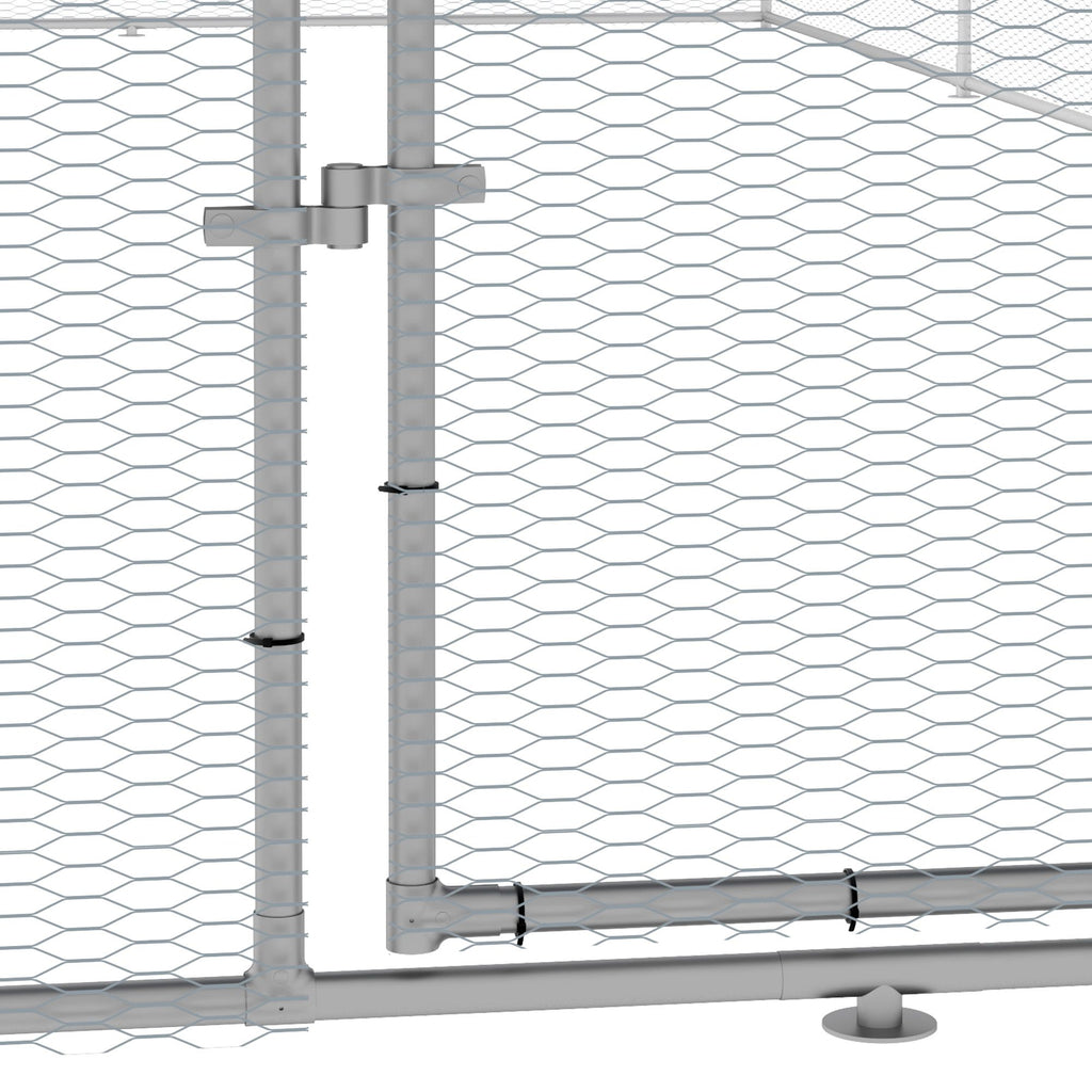 Galvanized Large Metal Chicken Coop Cage, Walk-in Enclosure Poultry Hen Run House with UV & Water-Resistant Cover for Outdoor, 10' x 26' x 6.5'