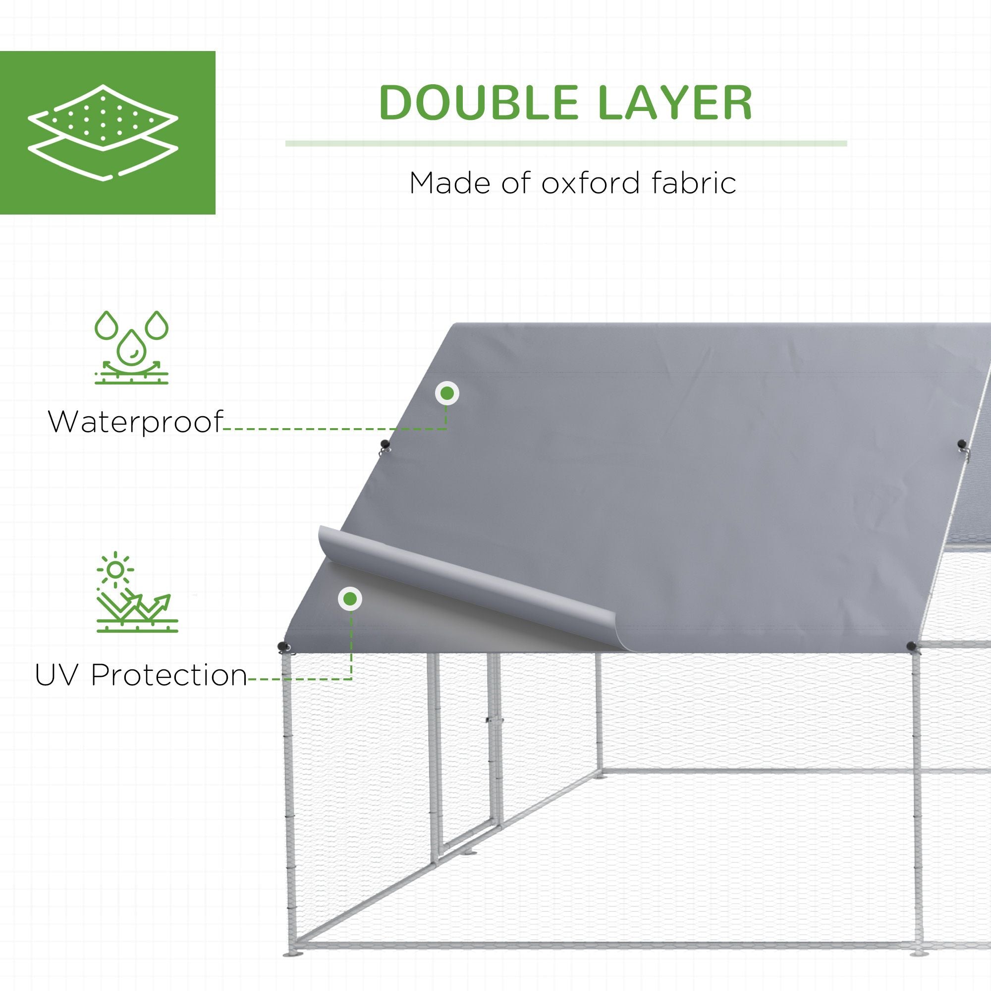 Galvanized Large Metal Chicken Coop Cage, Walk-in Enclosure Poultry Hen Run House with UV & Water-Resistant Cover for Outdoor, 10' x 26' x 6.5'